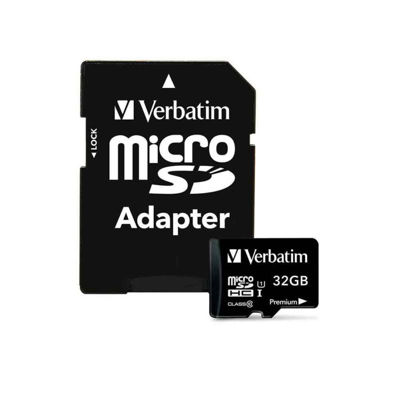Memoria Verbatim Micro SDHC 32 GB Con Adaptador 80 MB/S
