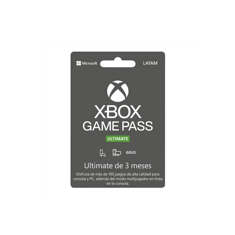 Suscripcion Microsoft Xbox Gamepass Ultimate 3 Meses