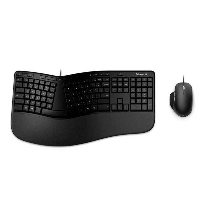 Combo Teclado +Mouse Microsoft Ergonómico Usb Black