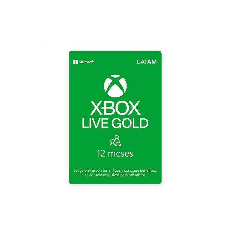 Suscripcion Microsoft Xbox Live Gold 12 Meses
